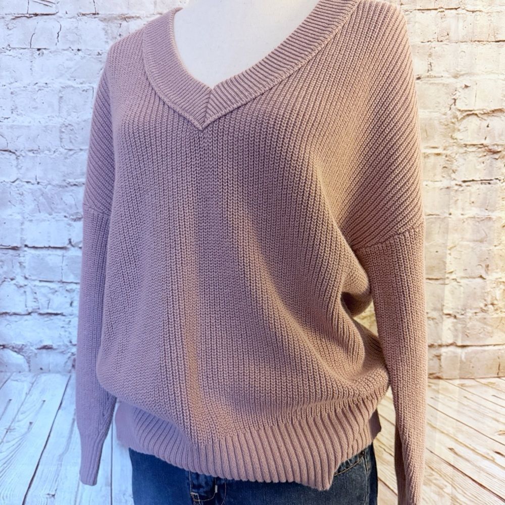 Evereve chunky knit v neck sweater